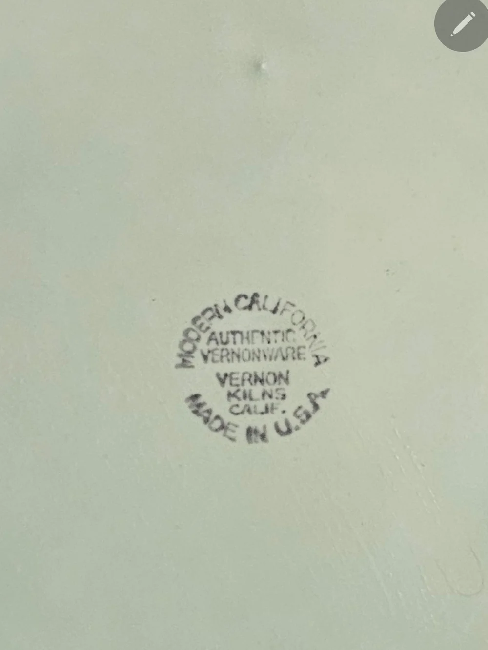 Authentic Vernonware Plate